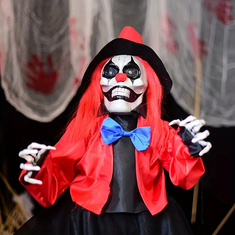 1pc Scary Clown Ground Stake – Red Clown-4