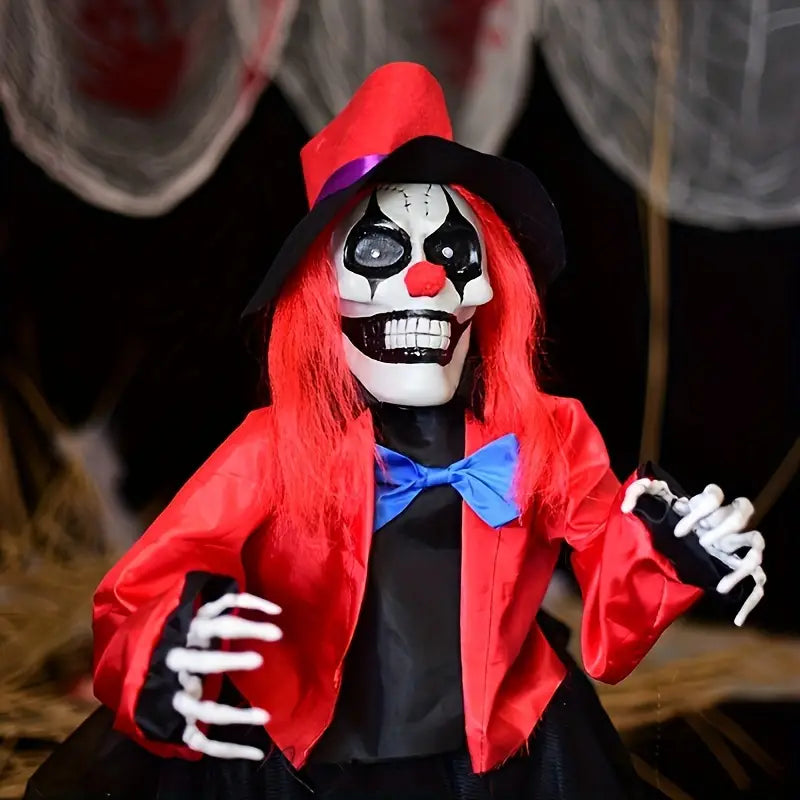 1pc Scary Clown Ground Stake – Red Clown-3