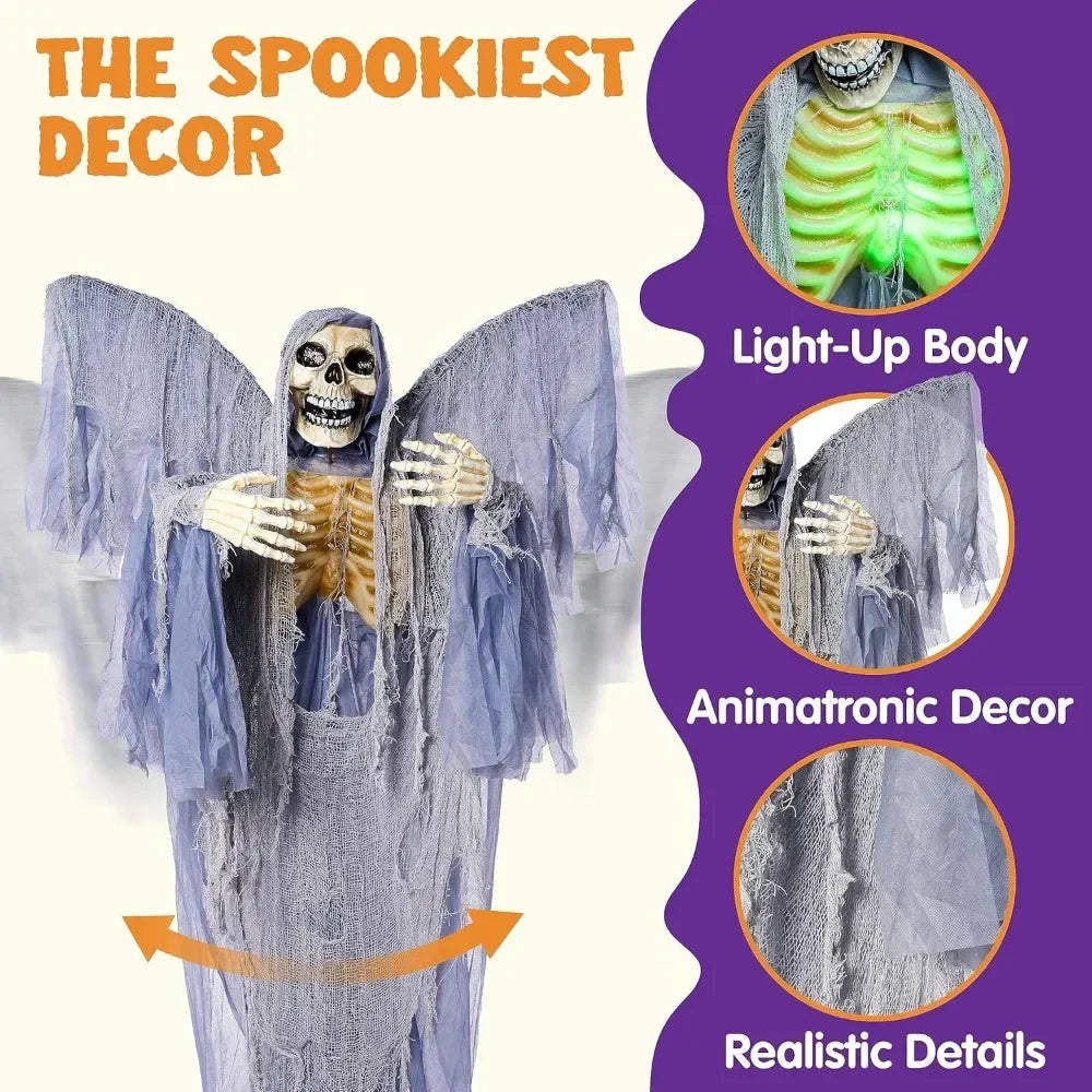 Life Size Grim Reaper Animatronic Halloween Decoration-2