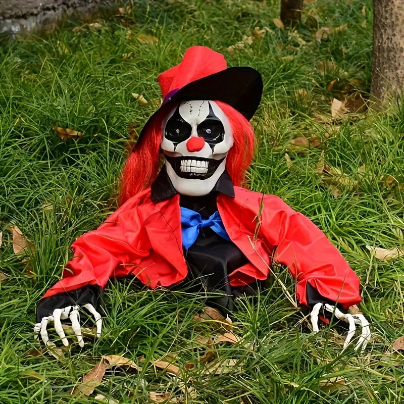1pc Scary Clown Ground Stake – Red Clown-2