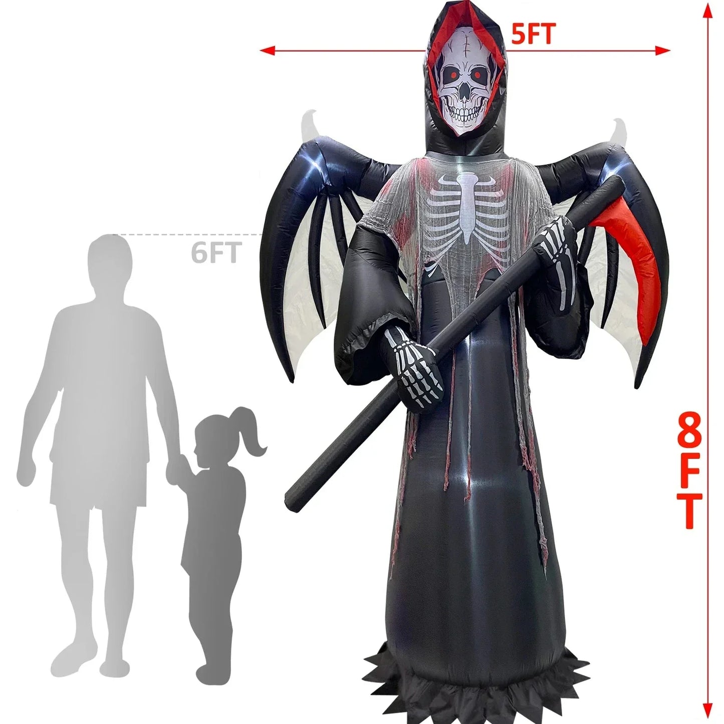 Halloween Inflatable Grim Reaper with Radar Sound Control-1