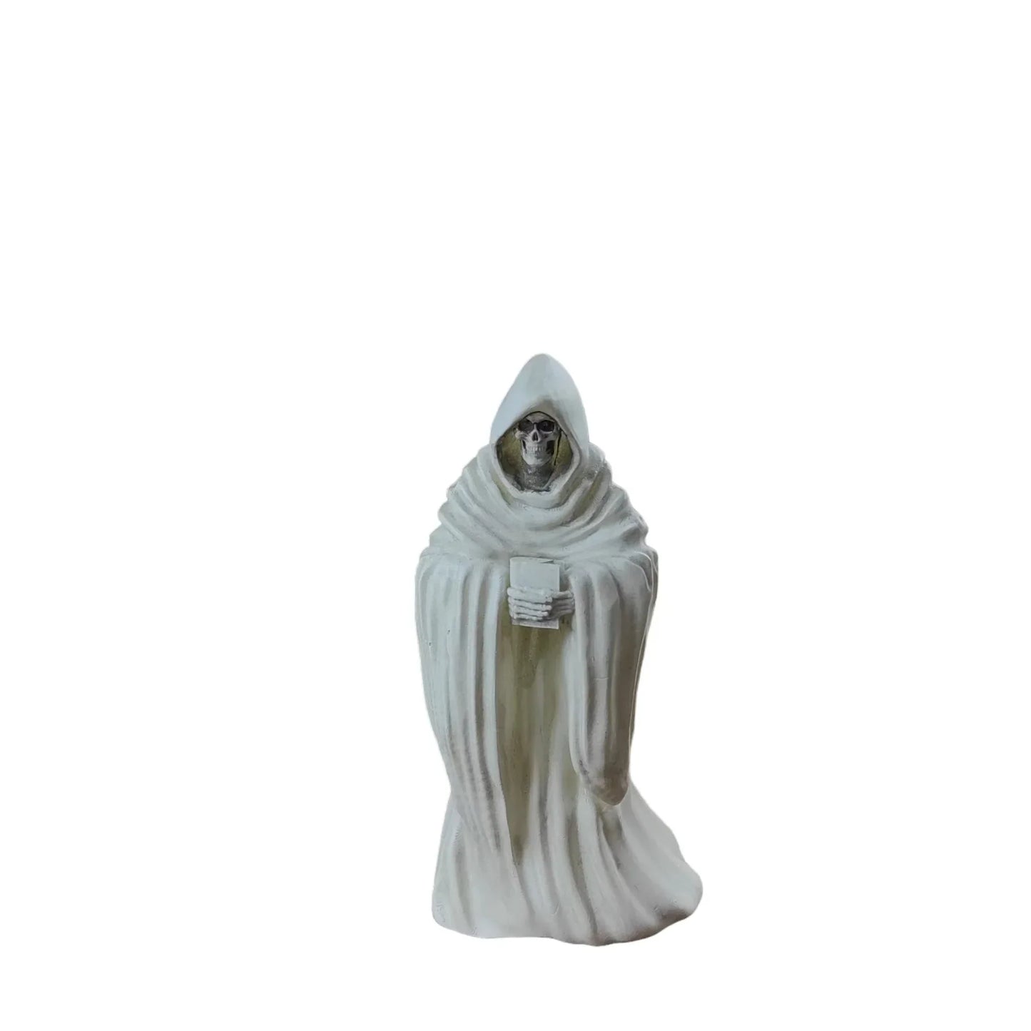 White Skull Statue Halloween Garden Decor Resin-0