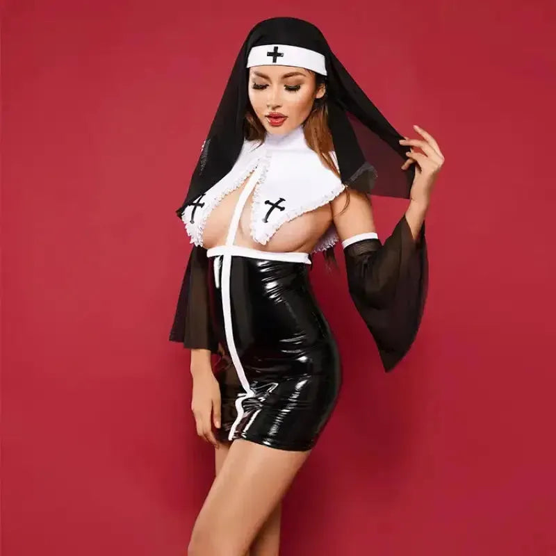 Halloween Sexy Nun Cosplay-1
