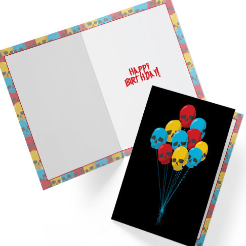 Skull Balloons Birthday Card-2