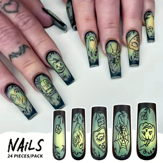 Matte Halloween Nail Tips-0