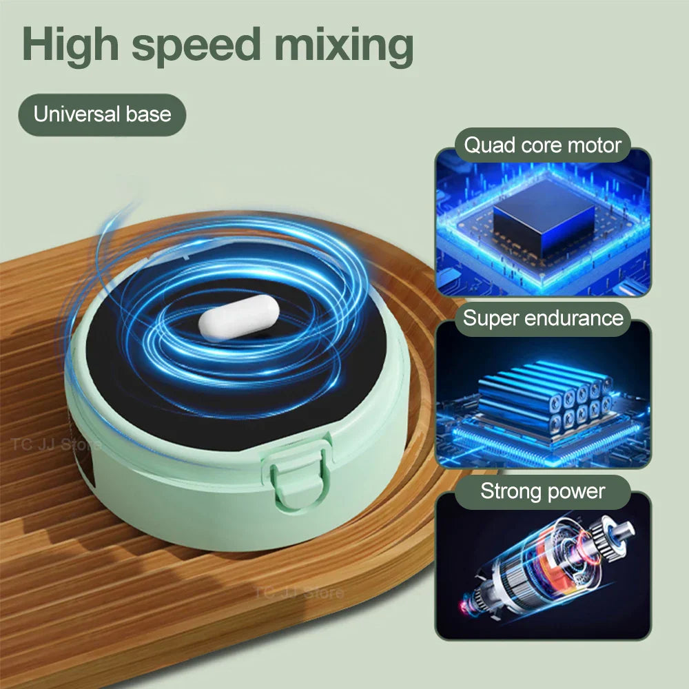 Rechargeable Automatic Magnetic Self-Stirring Mug LED Temp Display Green-1