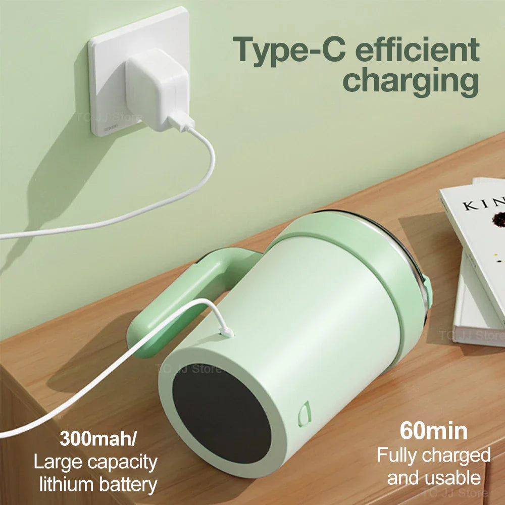 Rechargeable Automatic Magnetic Self-Stirring Mug LED Temp Display Green-2