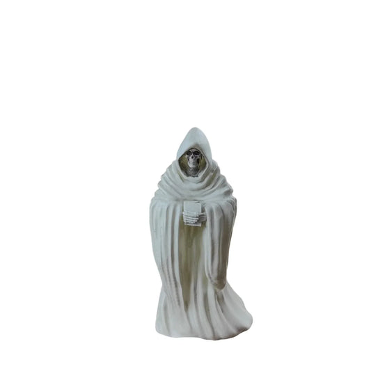 White Skull Statue Halloween Garden Decor Resin-0