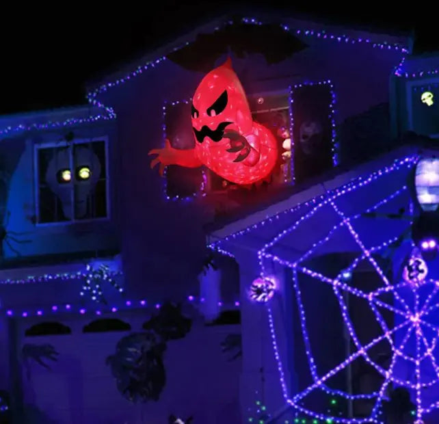 Oppblåsbar Halloween-spøkelse med LED-lys – 180 cm høy